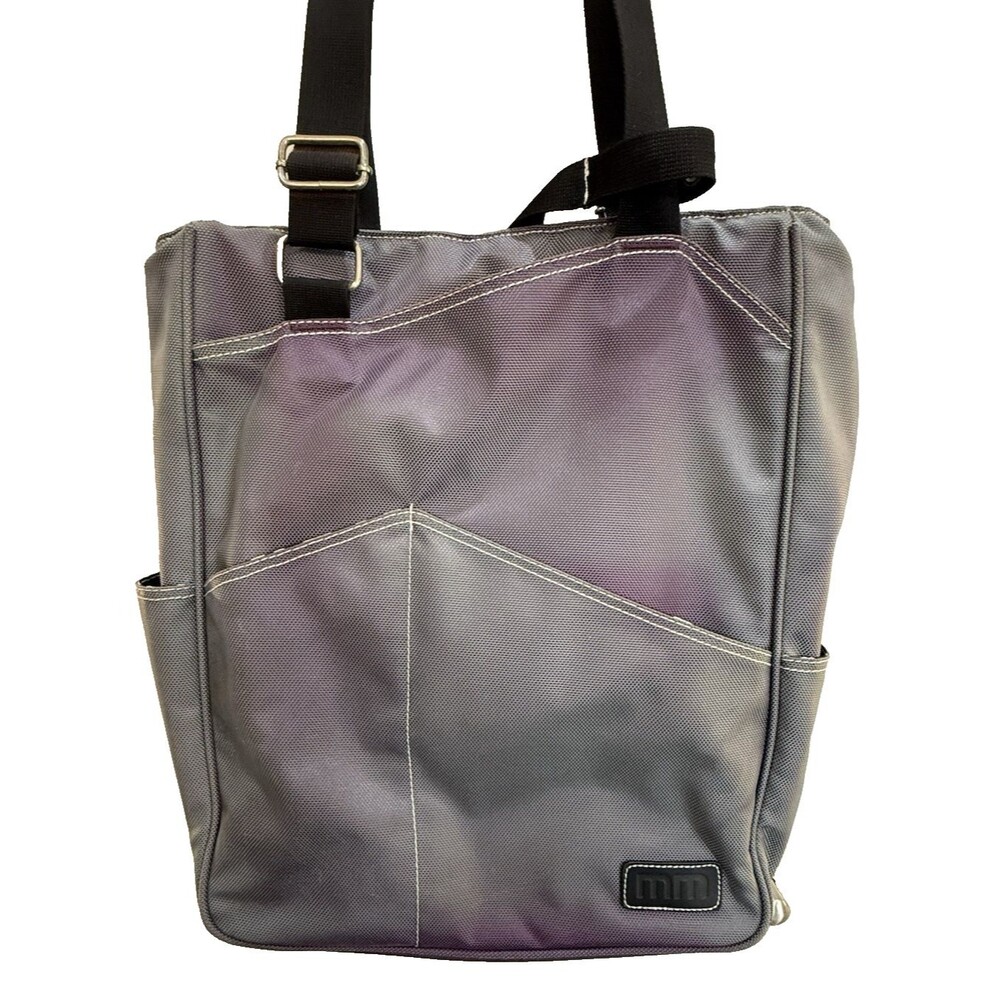 MaggieMather (MM) Original Tennis Pickle Ball Tote Bag Purple Grey Iridescent